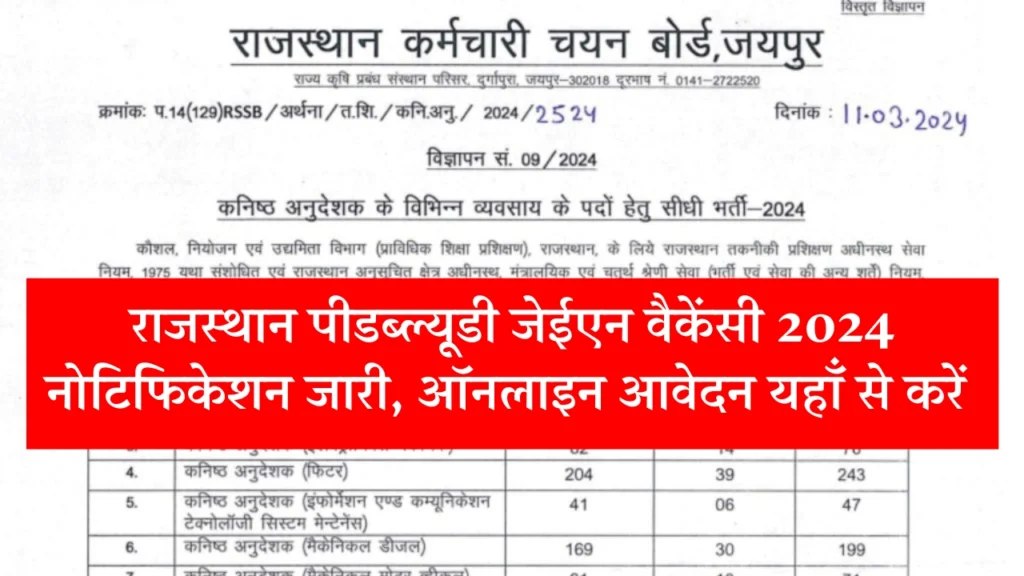 RSMSSB PWD Vacancy 2024